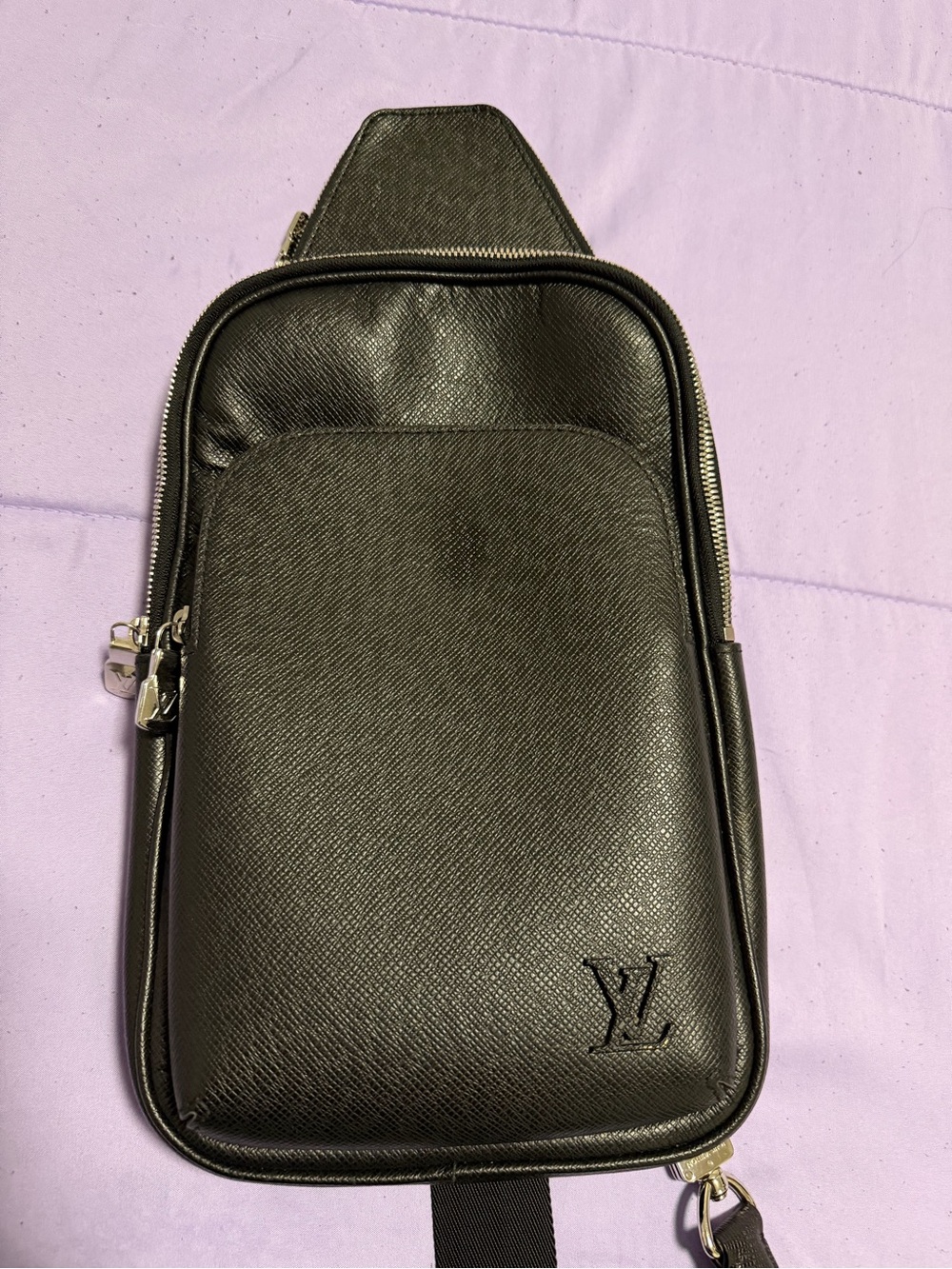 Louis Vuitton Black Leather Belt Bag Sling